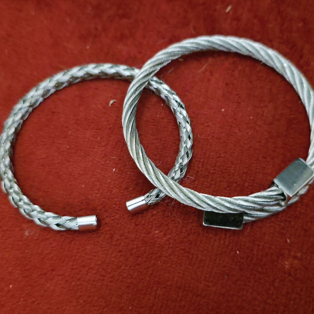 & Other Stories Silver Braided Bracelets
